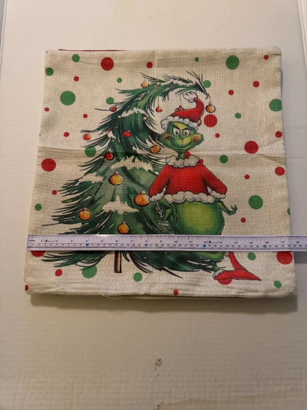 Grinch Christmas Pillow Covers Set of 4 18x18 Holiday Throw Cushion Covers